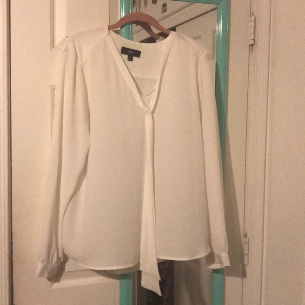 Sheer White Tie Blouse!